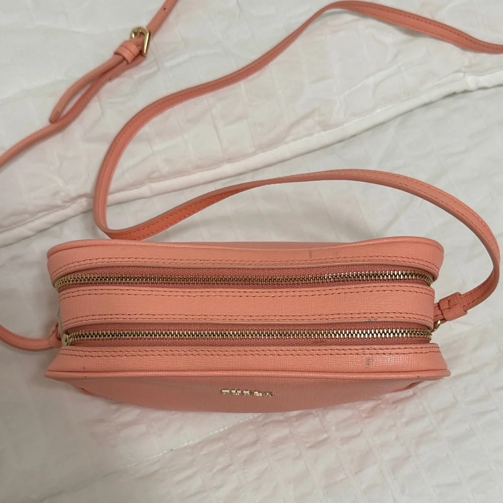 Furla Peach Leather Crossbody Bag